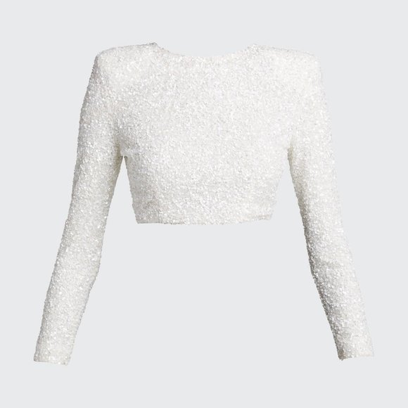 Retrofete Xi Sequined Longsleeve Crop 